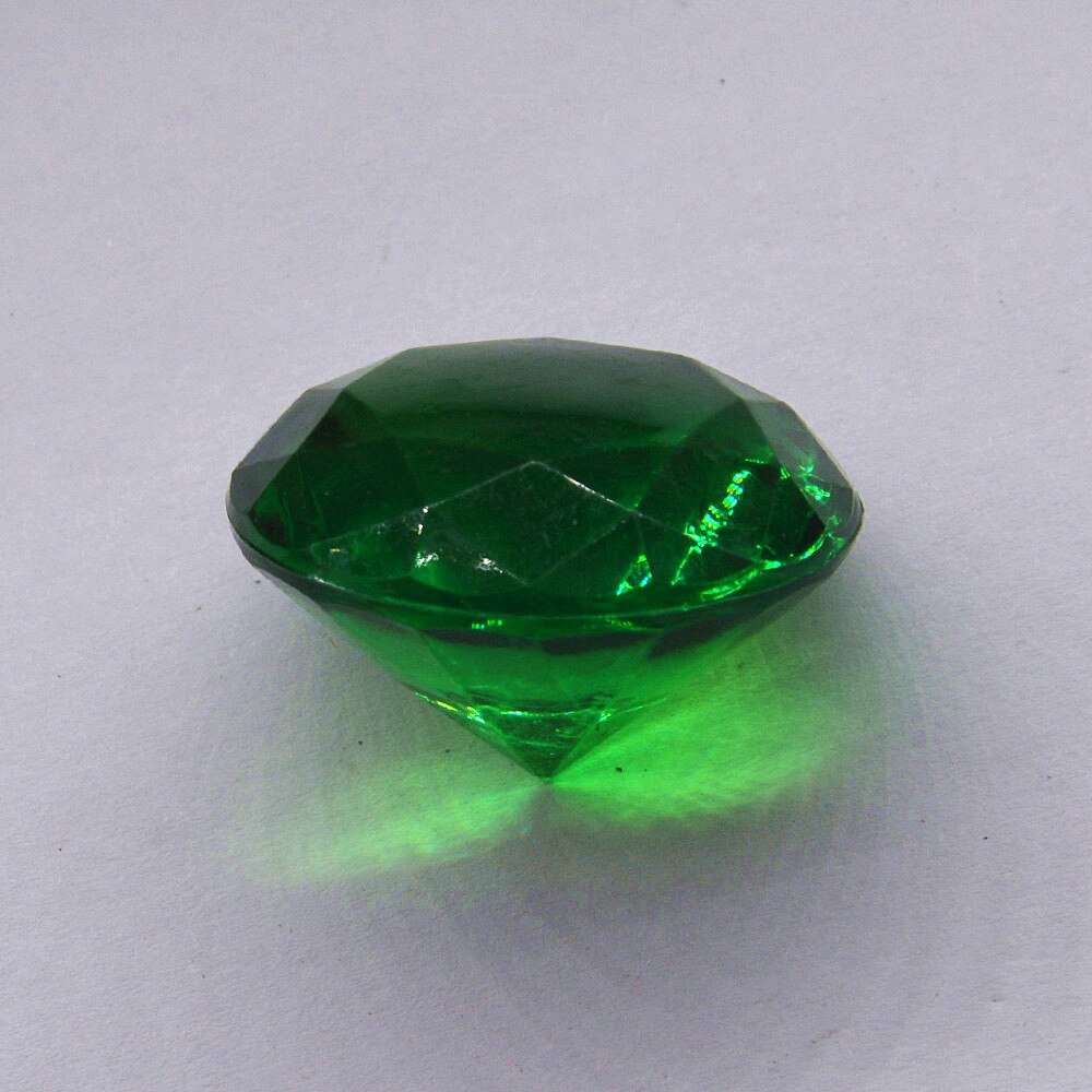 40mm Large Plastic Crystal Clear Diamond Proposal Wedding Party Ornament DIY Centerpiece Decoration Birthday: dark green / 40mm