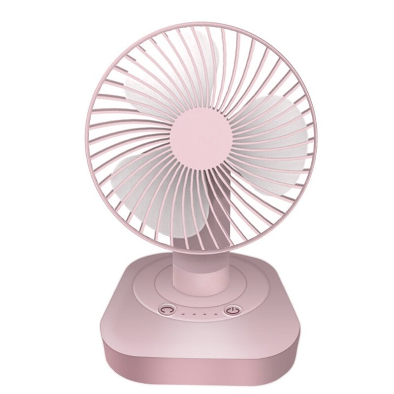 3000Mah Usb Oplaadbare 120 Graden Oscillatie Bureau Ventilator 3 Gear Hoofd Schudden Fan Y4QD: Pink