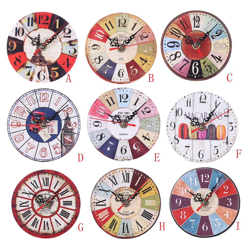 Houten Wandklok Vintage Stijl Europa Acryl Stickers Woonkamer Klok Klok Thuis Keuken Kantoorbenodigdheden Reloj De Pared