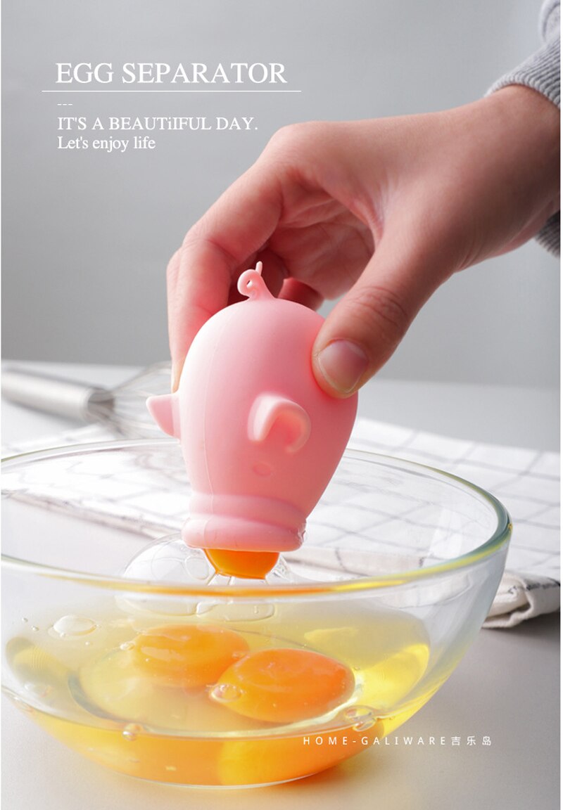 1Pc Silicone oeuf blanc séparateur cochon oeuf aspiration séparateur séparateur séparation outil cuisine outil
