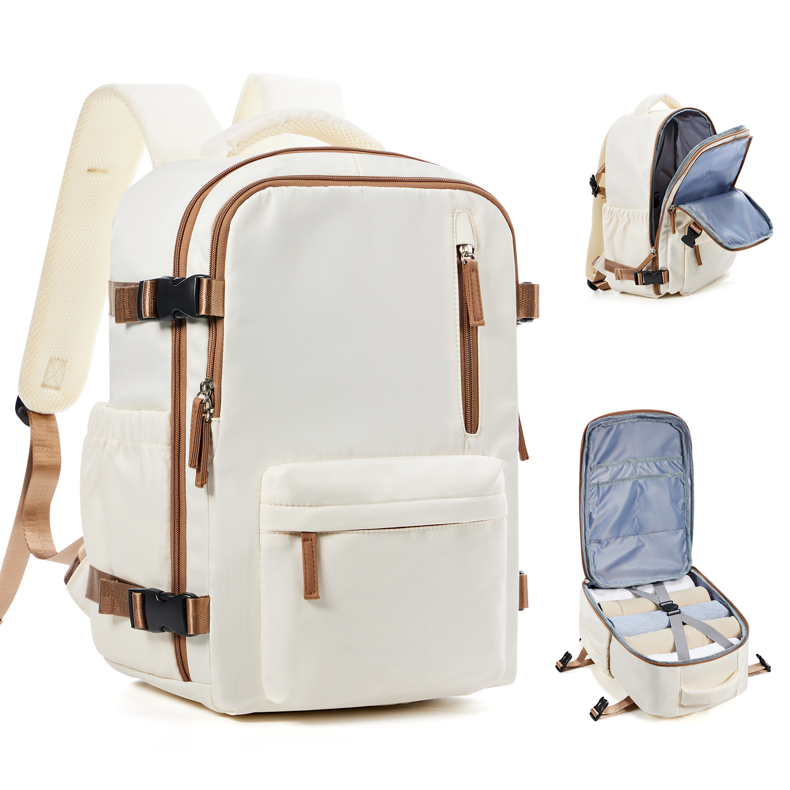 Waterproof Backpack Ryanair 40x20x25 Cabin Bag for Men Women Airplane Travel Backpack Laptop backpack bag Cabina Carry ons: Beige