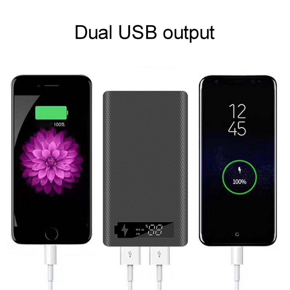 Selbstbau-powerbank-gehäuse ohne schweißen, 6 stück , 18650 akkus, typ-c-/micro-usb-anschluss, lcd-bildschirm, powerbank-gehäuse  (m6)