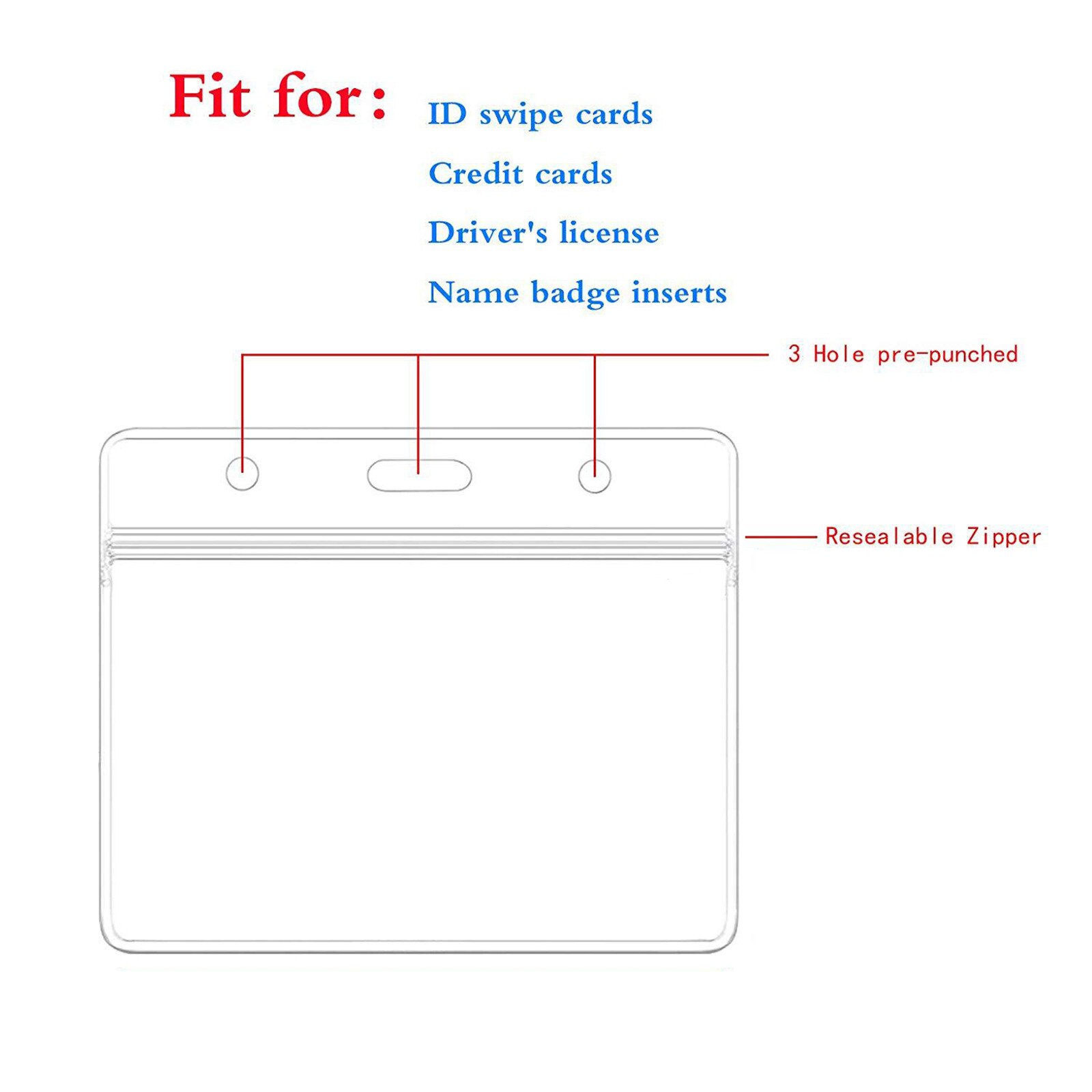 Soporte de plástico transparente para tarjetas de identificación, funda protectora de doble cara para tarjetas de Estudiante