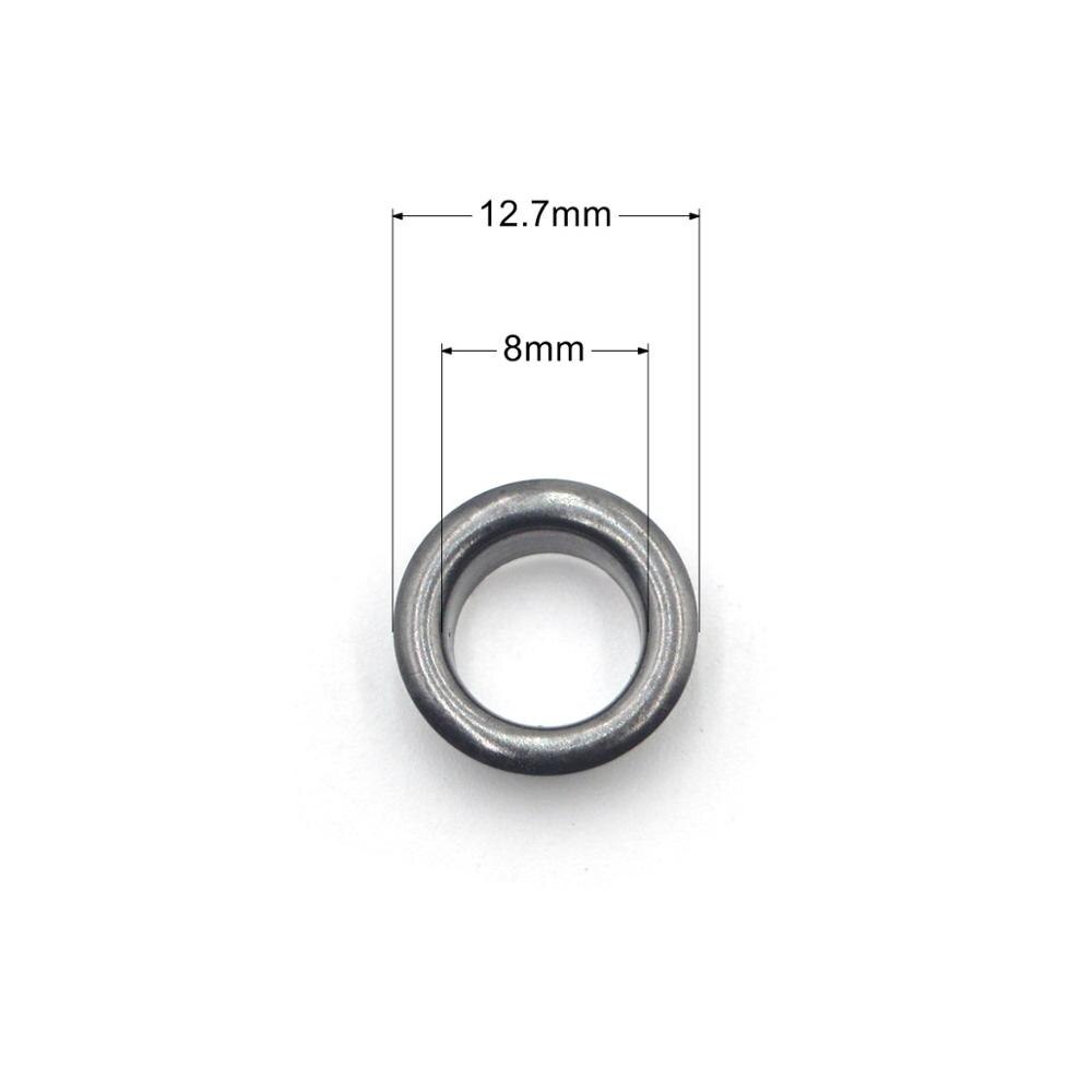 Kalaso 100 sett 8mm leie messingmateriale svart gjennomføringsøyle med skivepass skinn håndverkssko beltehette veske gjør-det-selv-rekvisita