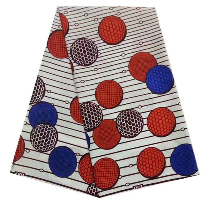 White Stripes Soft African Print Fabric Ankara Wax 100% Cotton Nigeria Style NN0809-47