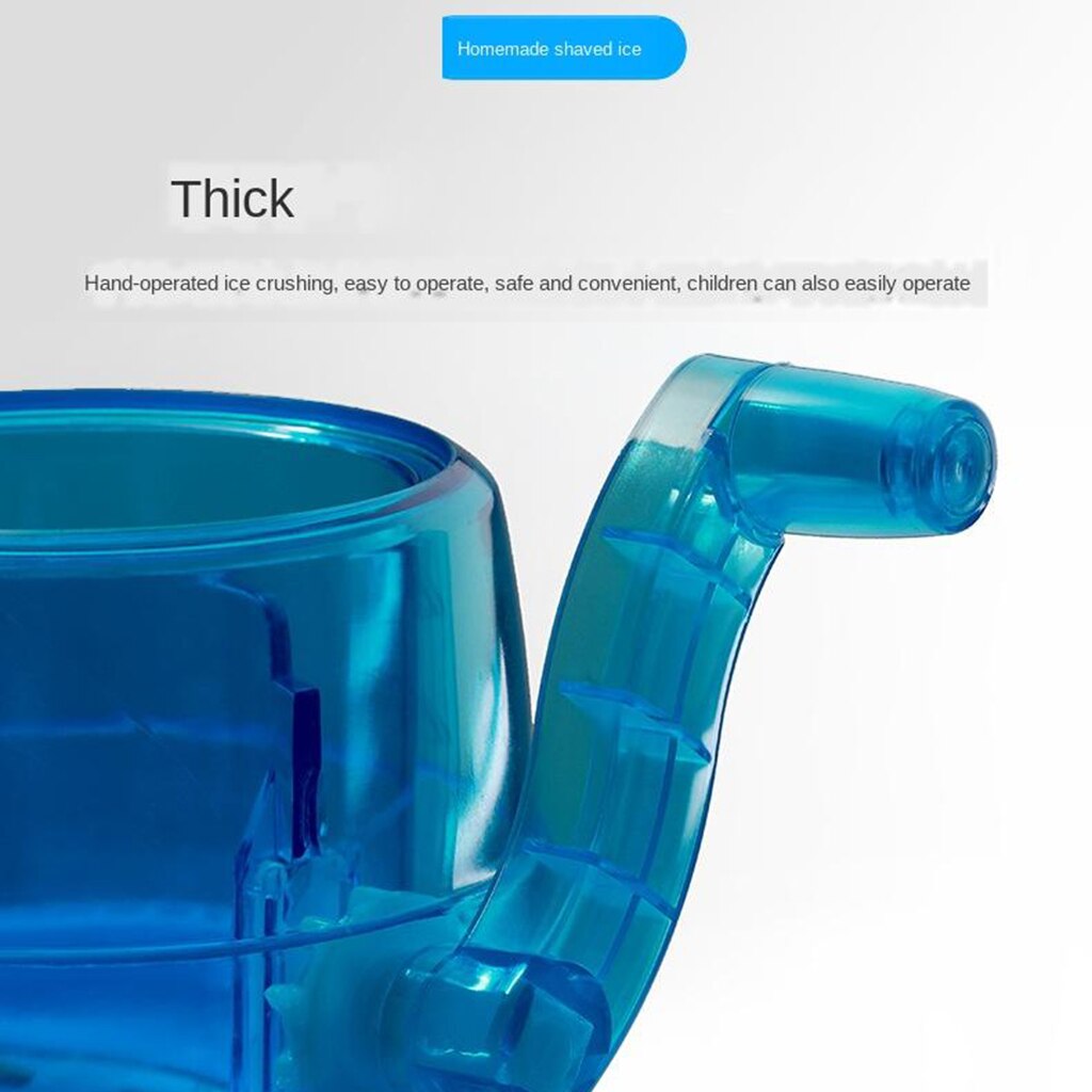 Przenośny ręczny łamacz lodu mini domowy ogolony kostkarka robić lodu mała kruszarka robić lodu maszyna robić robienia rożków lodowych maszyna niebieska