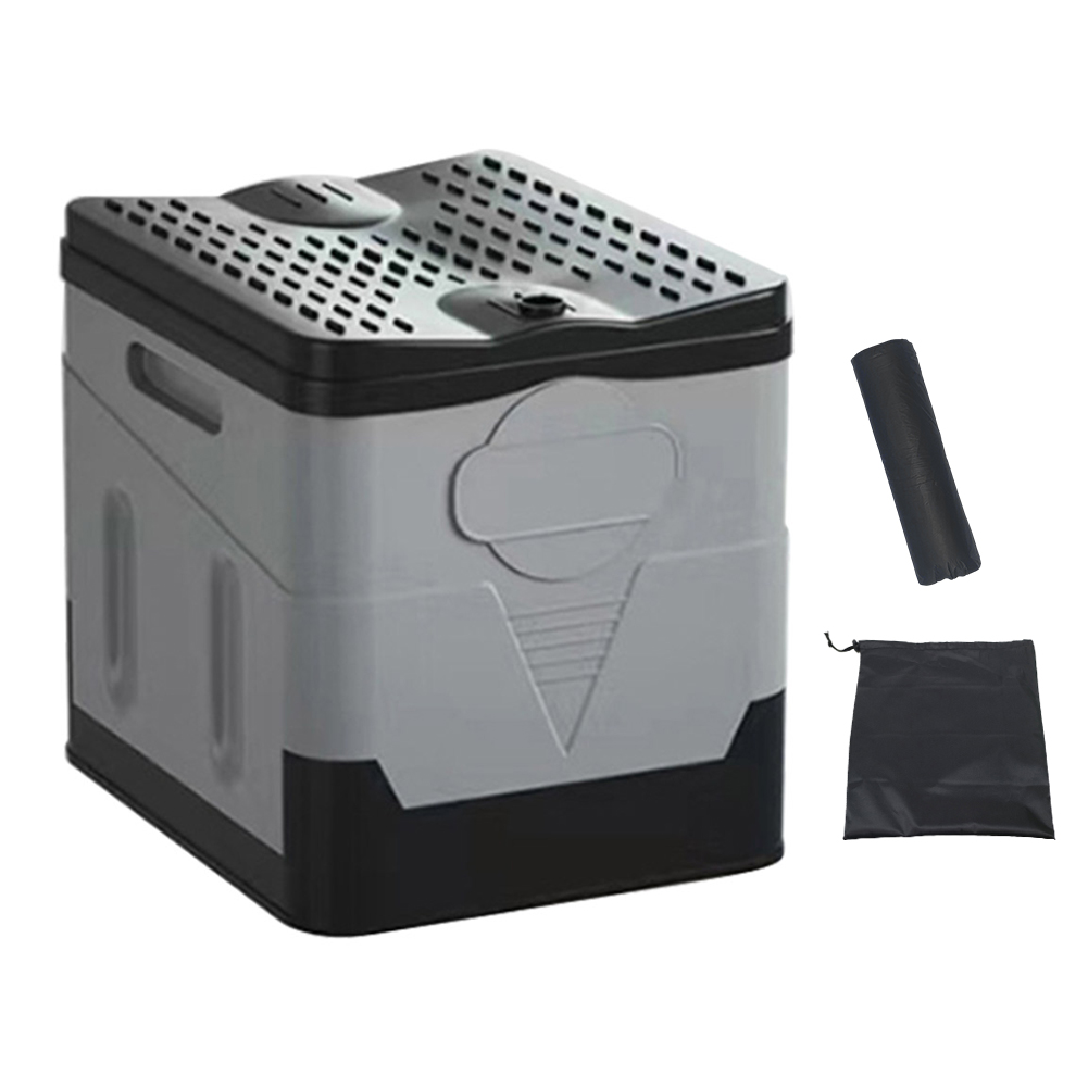 Outdoor Toilet Draagbare Outdoor Camping Opvouwbare Toilet Sterk Dragende Herbruikbare Prullenbak Voor Tour Noodhulp Zelfrijdende Reizen: GOLD