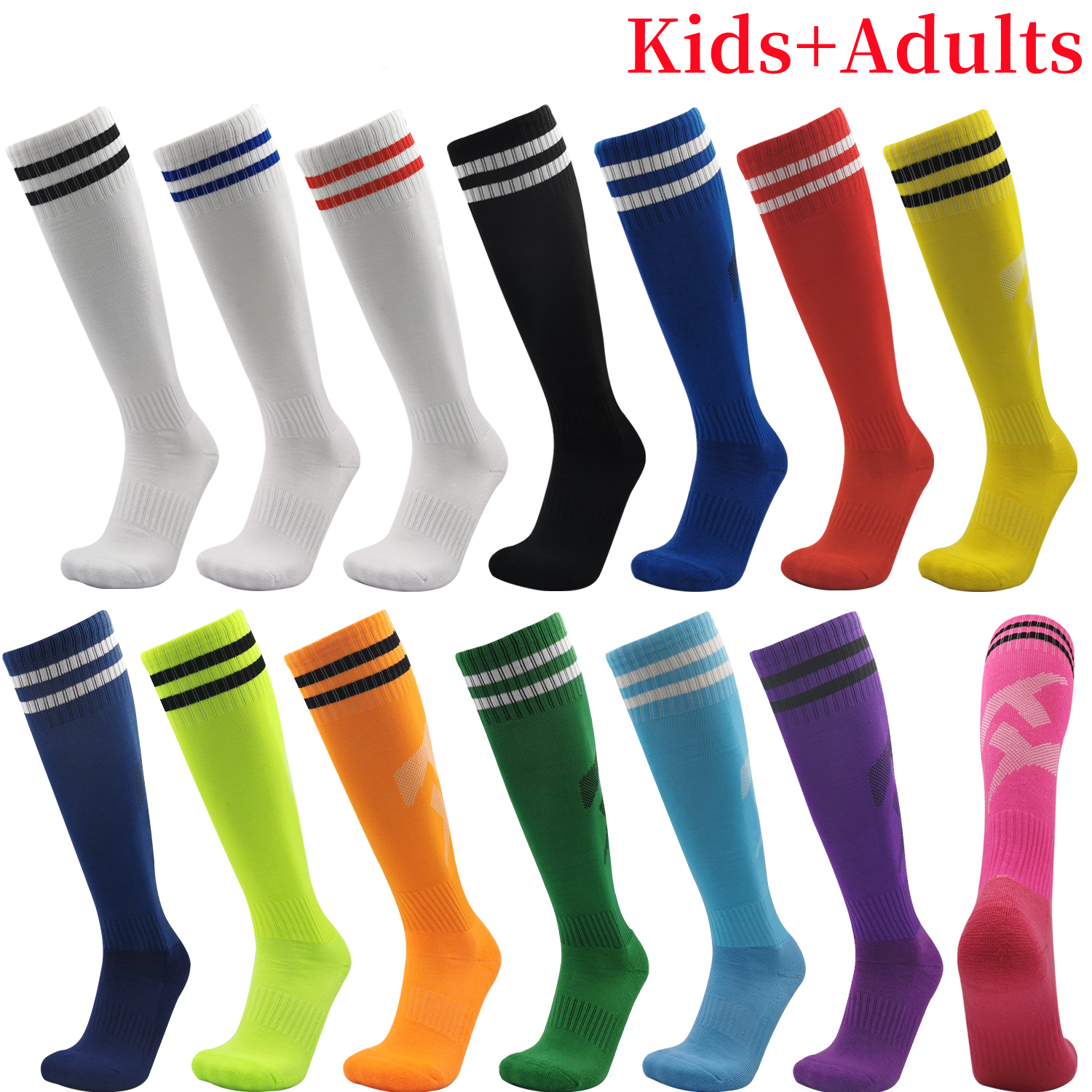 Voetbal Sokken Lange Buis Knie Katoen Kinderen Legging Kousen Voetbal Baseball Running Sport Volwassenen Kinderen Sokken