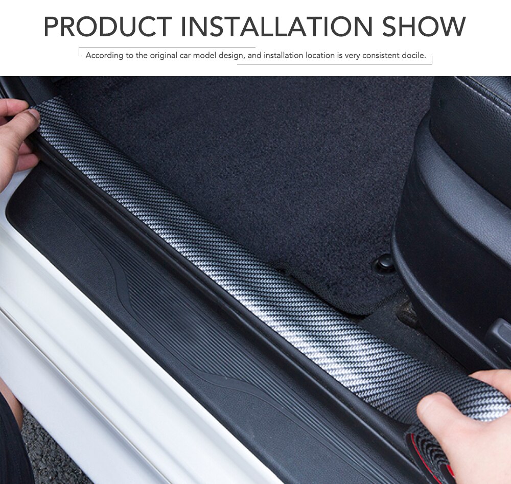 Coche Umbral de puerta Protector de fibra de carbono pegatinas estilo para Volkswagen golf 4 5 5 5 6 6 7 De Tigua de POLO PASSAT TOURAN Scirocco Escarabajo