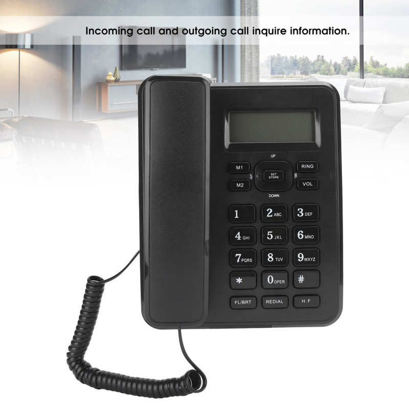 KX-T6001CID Fixed Telephone Home Wired Landline Business Office Corded Desk Phone ABS Home Wired Telephone