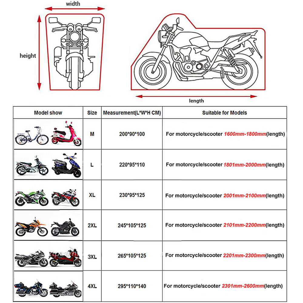 Nueva Funda para motocicleta, Funda para Moto, cubierta para lluvia, impermeable, a prueba de polvo, cubierta protectora UV, abrigo para interiores y exteriores, Funda para Scooter y Moto