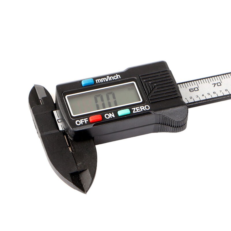 Calibrador Digital Grosor - 0-12.7mm, Material Fibra Carbono, Pantalla LCD Azul Y Negro