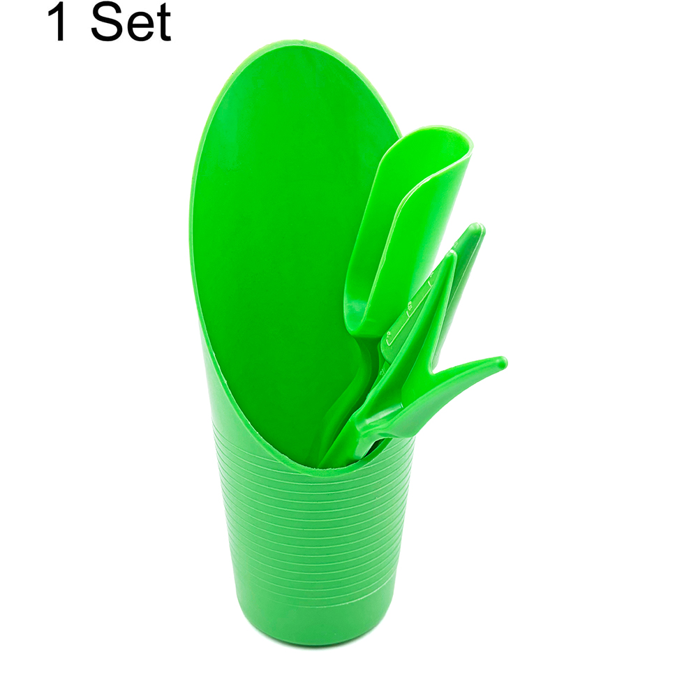 4 unids/set, pala de cubo duradera de plástico, cilindro de cultivo en maceta, pala de suelo para plantas de carne, herramientas de jardín, Mini herramienta de plantación de jardín: BLANCO