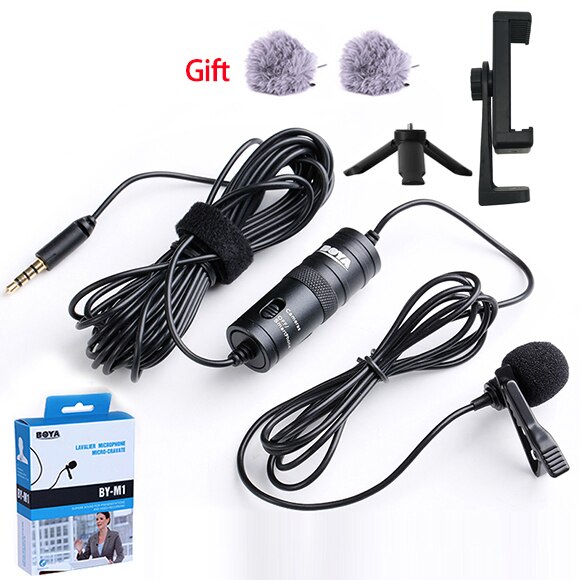 BOYA BY-M1 Lavalier Audio Microphone микрофон для видео Camcorder Wired Microfone for DSLR Video Recorder Interview: BY M1 with clip