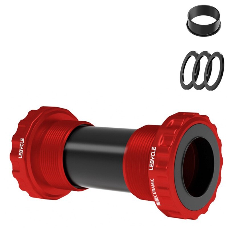 Lebycle Bike Bottom Bracket Set Sealed Bearing Thread Type 68 73mm BSA68 BB91 Shell 24mm MTB Road Bike Bottom Bracket: Red