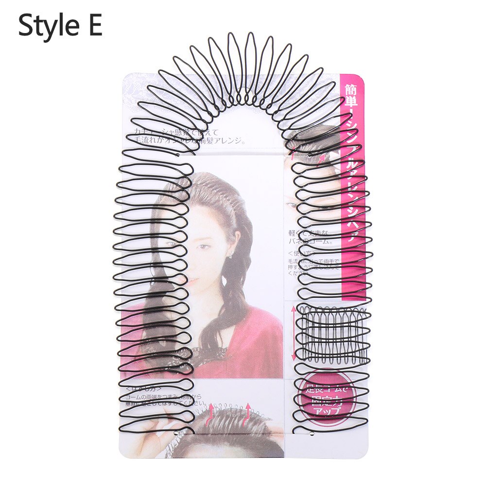U Shape Hair Finishing Fixer Comb Extra Hold Baby Hairs Flyaways Women And Girls Invisible Bangs Comb Styling Tools Accessory: Style E