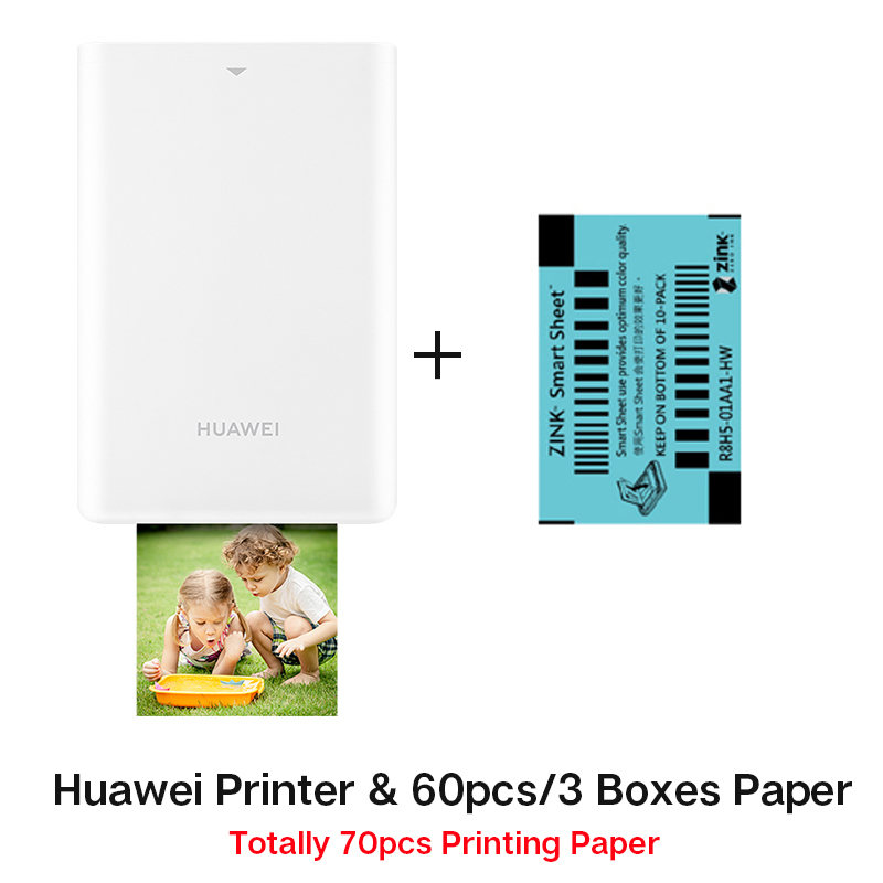 Original Huawei Mini Photo Printer Portable Pocket Printers 313*490dpi Bluetooth Support Share 500mAh Mobile Phone AR Printer