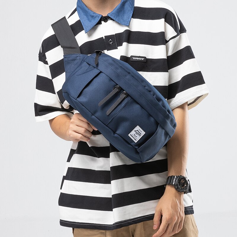 unisex canvas Messenger Bag Patchwork Men Crossbody Bag Large Capacity Casual Travel chest Bag