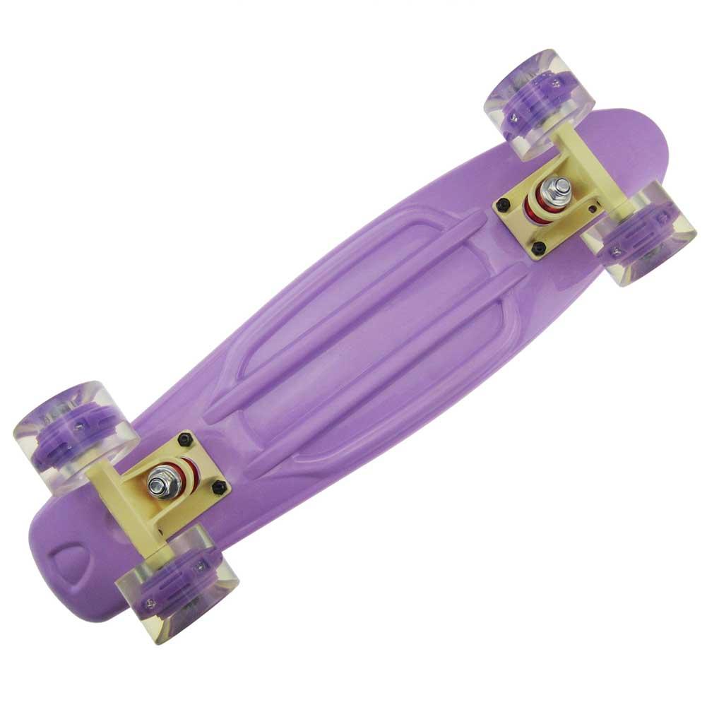 22 "mini cruiser skateboard penny board retro til børns drengepige mini plast skate board med led lys op blinkende hjul
