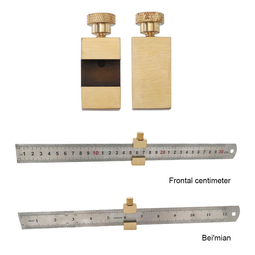 30Cm Stalen Liniaal Houtbewerking Hoek Kraspen Messing Locator Positionering Blok Limiet Heerser Gauge Houtbewerking Gereedschap
