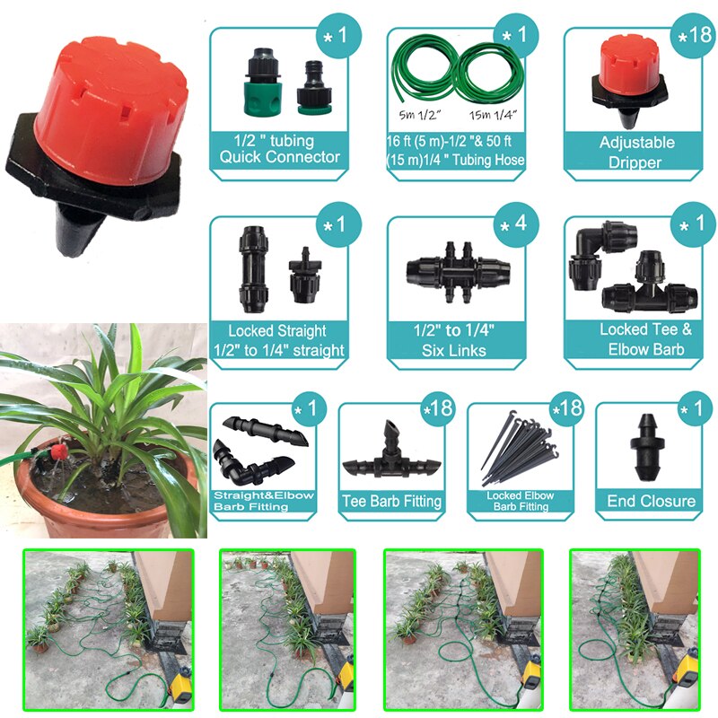 Waterproof Irrigation Timer Smart Irrigation Controller irrigation System Garden Watering Timer: 8 holes dripper