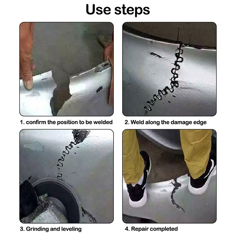 100/500pz cucitrice a caldo riparazione di saldatura di plastica standard pre taglio onda graffette paraurti carrozzeria riparazione 0.6/0.8mm sbarra di saldatura graffetta