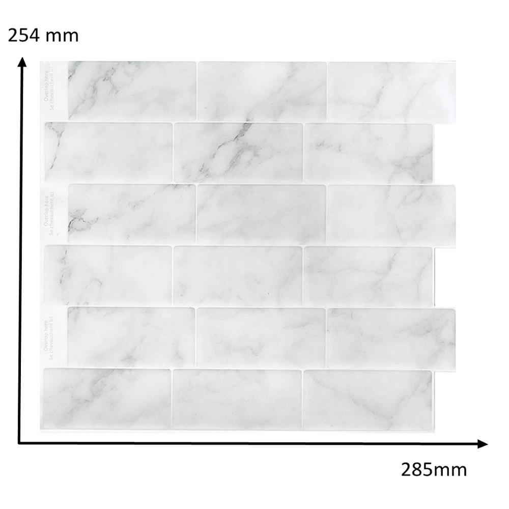 Carrara Subway Backsplash Tile peel and stick Self Adhesive Wall Decor Sticker DIY Kitchen Bathroom Home Vinyl Wallpaper 1 Sheet: 27026
