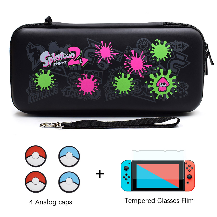 6 in 1 Portable Hard Shell Case for Nintend Switch Cute Cartoon Water-resistent EVA Carrying Storage Bag for NS Console: 8