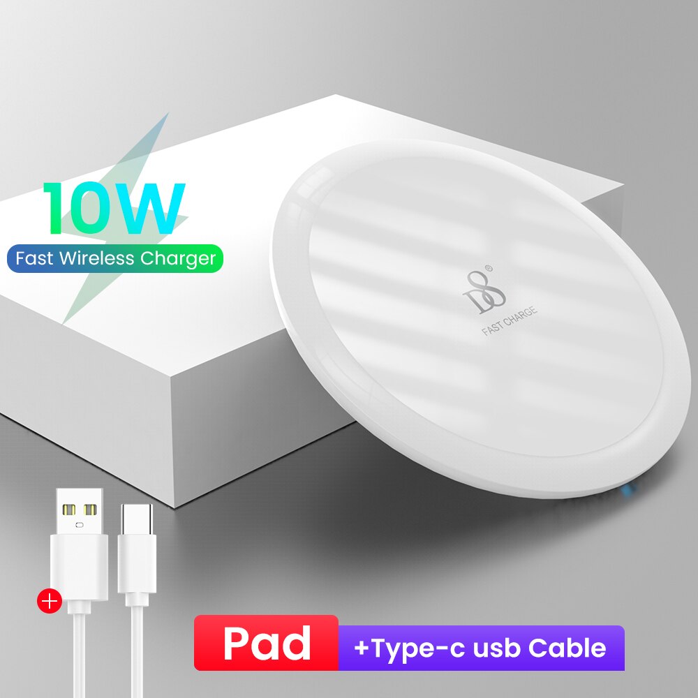 10W Wireless Charger For iPhone 12 Mini 11 Pro Xs Max Fast Wireless Charging Pad For Samsung Xiaomi Huawei Qi Wireless Charger: Default Title