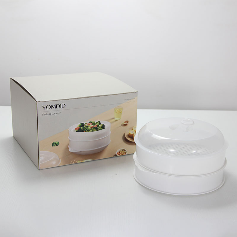 YOMDID Microwave Oven Special Steamer PP Steamed Buns Cooking Steamer With Lid Durable Steaming Utensils Kitchen Tool 1/2 Layer