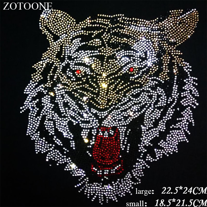 Zotoone kamienky krištáľovo čisté hotfix kamienková tiger nášivka na ozdobu oblečenia štras para artesanato na vyšívanie