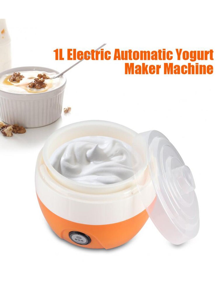 1l yoghurt maker 15w 220v 50hz elektrisk automatisk yoghurt maker maskine plast liner yoghurt diy værktøj køkken apparater
