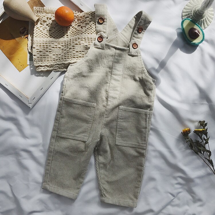 Leuke Jongens Corduroy Effen Kleur Casual Overalls Kinderen Jumpsuit Kinderen All-Match Effen Kleur Losse Broek Jarretel Voor 12 M- 7 T