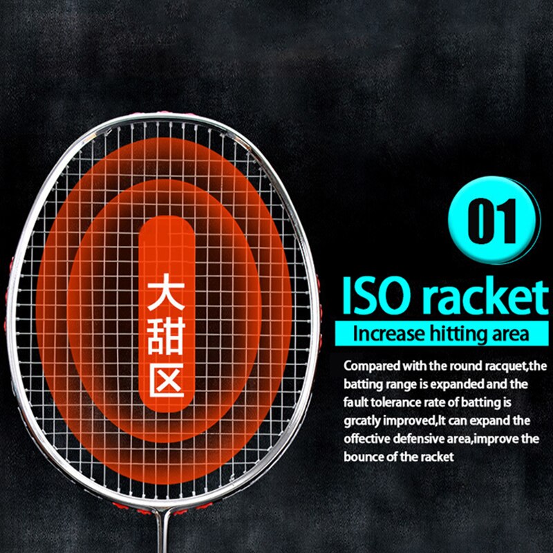 4U 82g Ultralight Full Carbon Badminton Racket Racquet Plating Process 22-32LBS Sport Competition Badminton Rackets