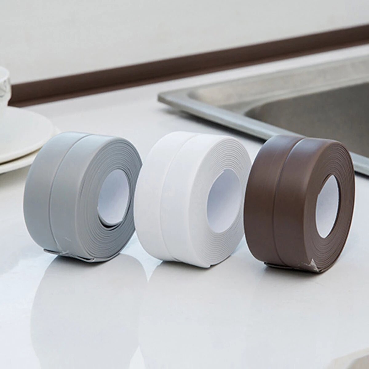 Waterproof Tapes Border For Bathroom Kitchen Seal Strip PVC Sticker Sink Gap Toilet Adhesive Corner Line