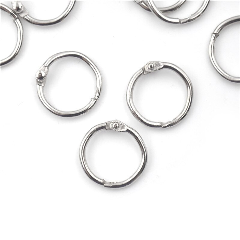 50Pcs Metall Ring Binder Grundnahrungsmittel Buch Binder Alben Lose-blatt Buch Hoops 15-80mm Lose Blatt ring Keychain Büro Bindung Liefert