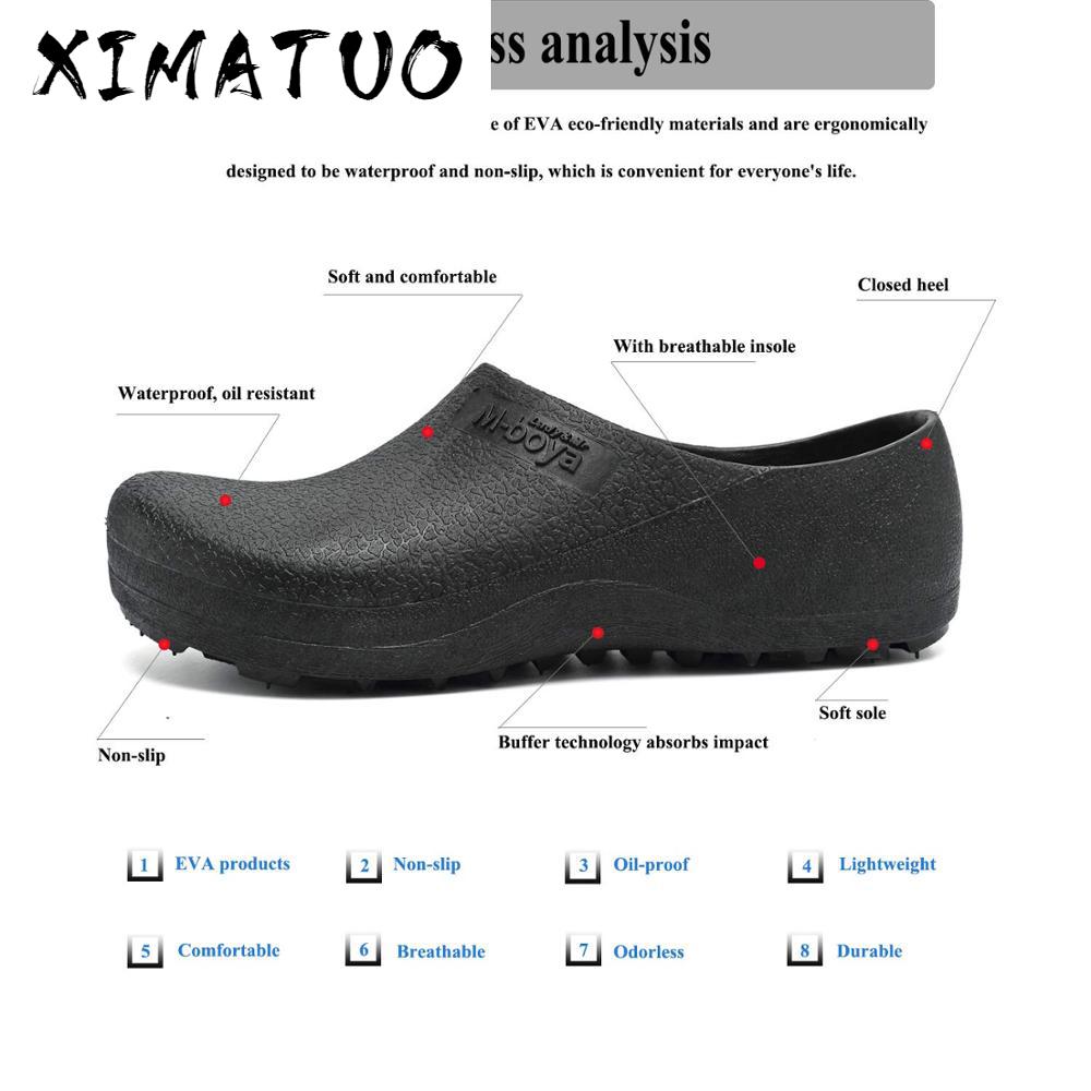 Hotel Kitchen Clogs Non-slip Chef Shoes Casual Flat Work Shoes Breathable Resistant Kitchen Cook Working Shoes Size Plus 37-46