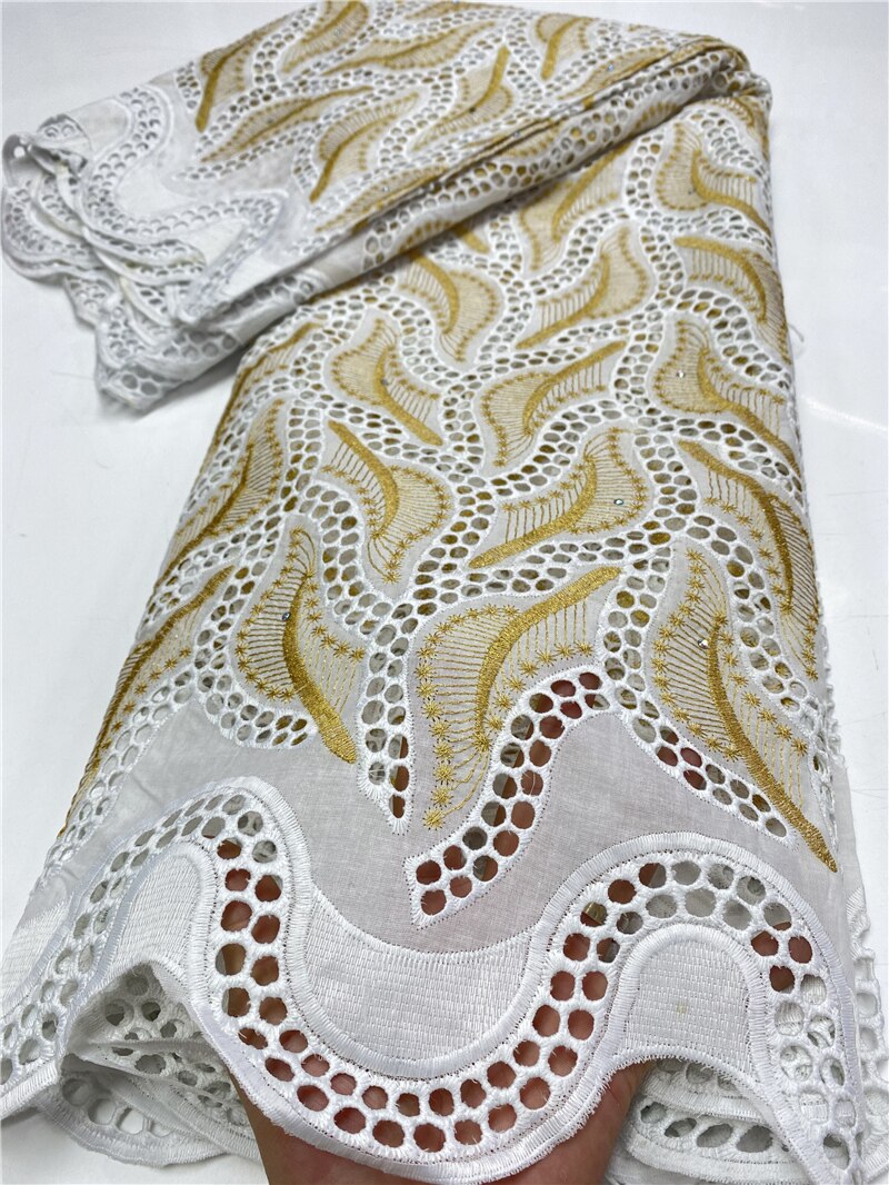 African Lace Fabric Cotton Lace Swiss Voile Lace In Switzerland French Lace Fabric For Women Sewing YA3272B-3
