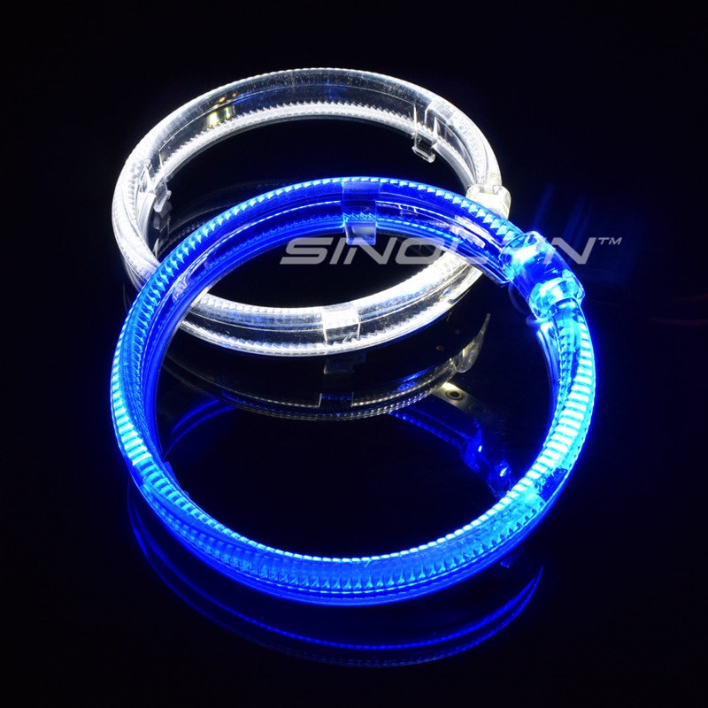 Led valokuitu enkelin silmät 80mm 98mm piilobixenon projektorin linssille 2.5/3.0 valkoinen sininen keltainen suuntavilkut tarvikkeet tee itse