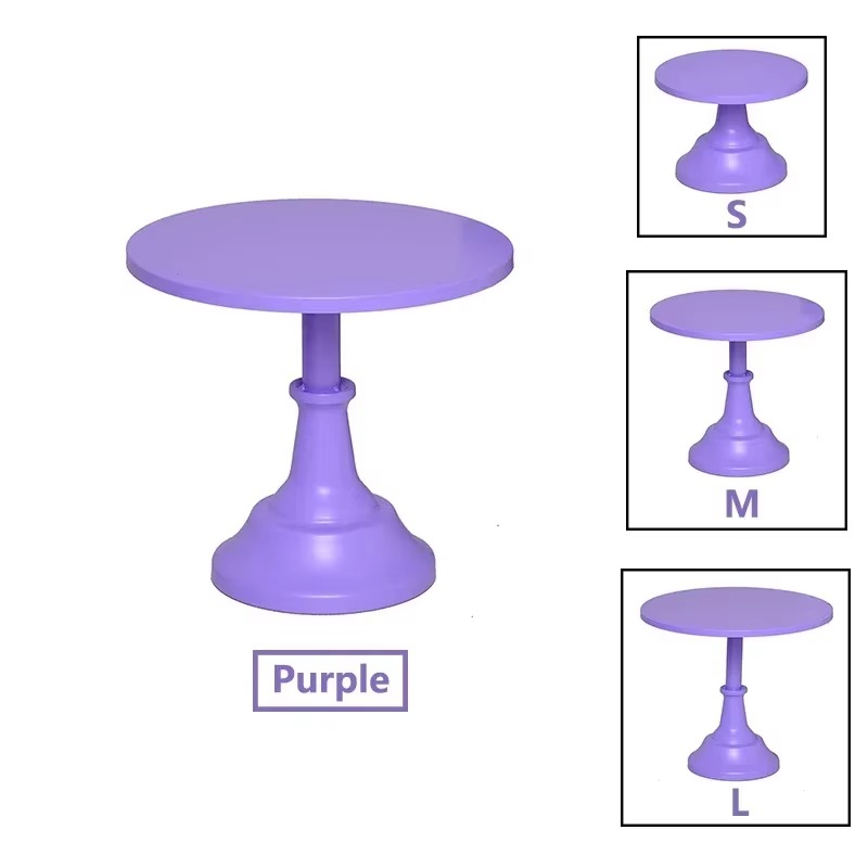 Cake Stand Home Party Dessert Table Display Rack Dessert Cake Tray Cold Meal Tea Break Table Afternoon Tea Center Rack Metal: PURPLE / 8 inches