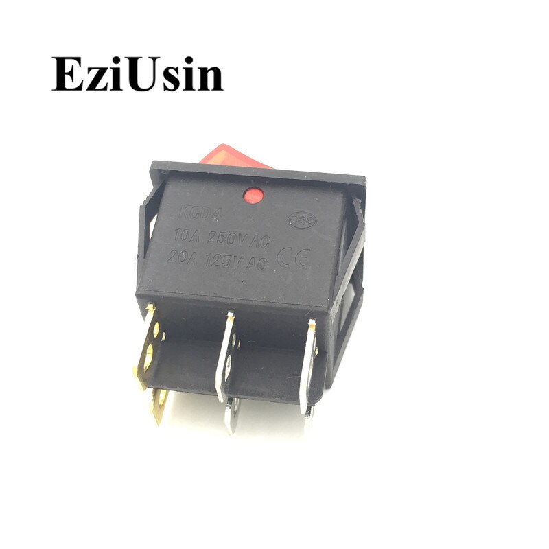 1pcs On-Off KCD8-212N KCD2 6Pin Black Red Boat Car Rocker Switch 16A 250V 20A 125V AC Button 6P 24*30mm 24x30 KCD3-606 KCD3-2