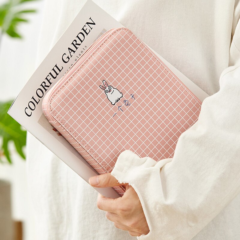 Kawaii Large Capacity School Pencil CaseMulti-function File Folder Bag Storage Bag For Student Ipad Notebooks Pens Stationery