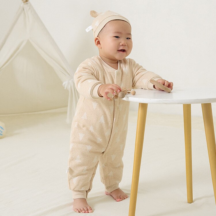 Herfst Winter Gekleurde Katoenen Verdikte Warm Baby Kleding Bodysuit