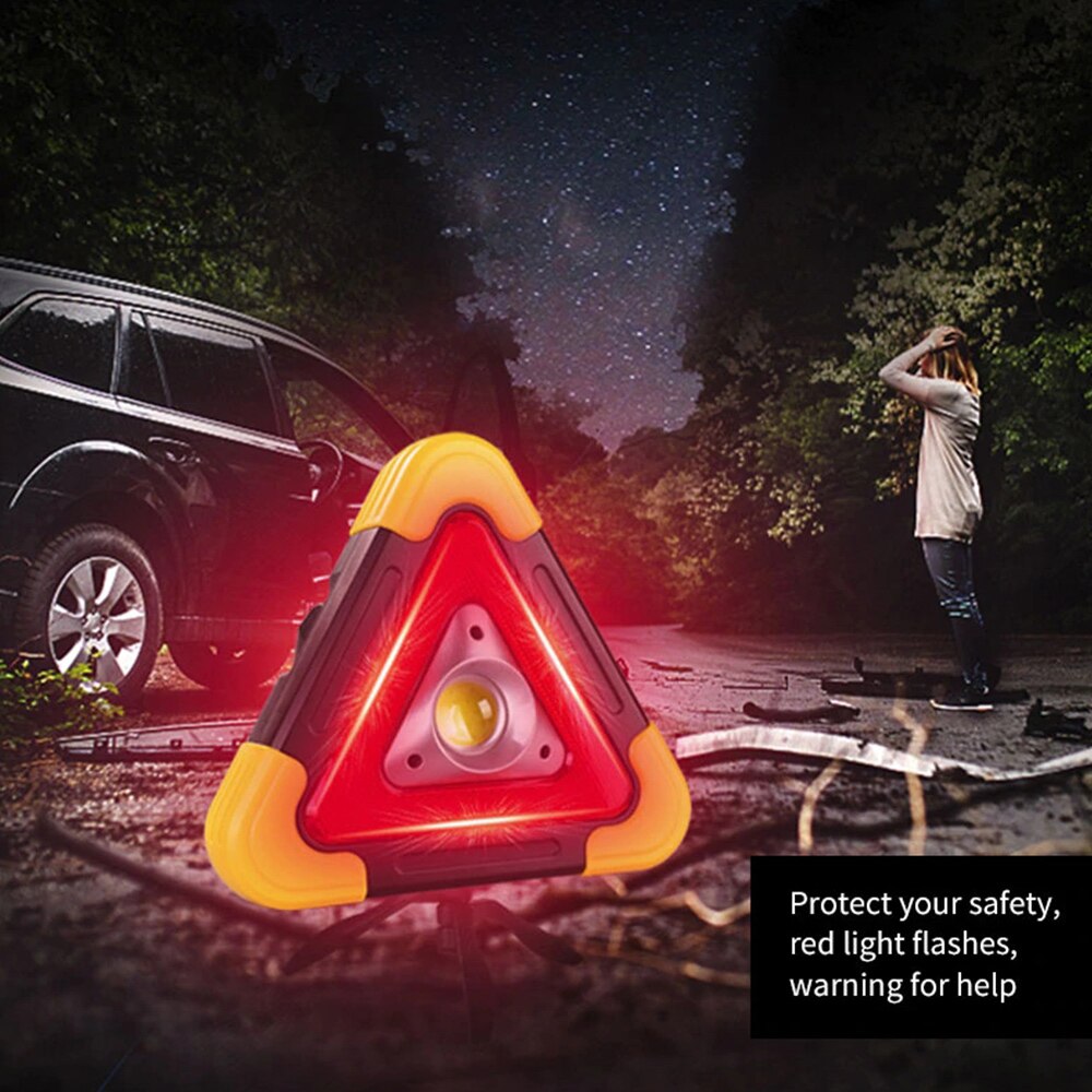Portable Driehoek Waarschuwing Teken Driehoek Auto Led Verlichting Road Veiligheid Emergency Afbraak Alarm Lamp Draagbare Knipperlicht