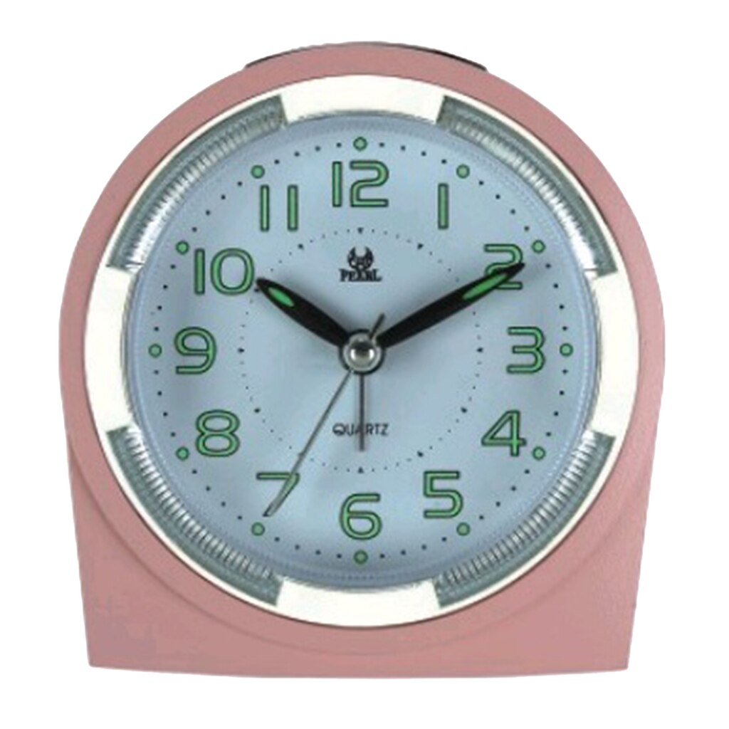 Mute Alarm Clock with Night Light Desktop Snooze Clock for Bedroom: Pink