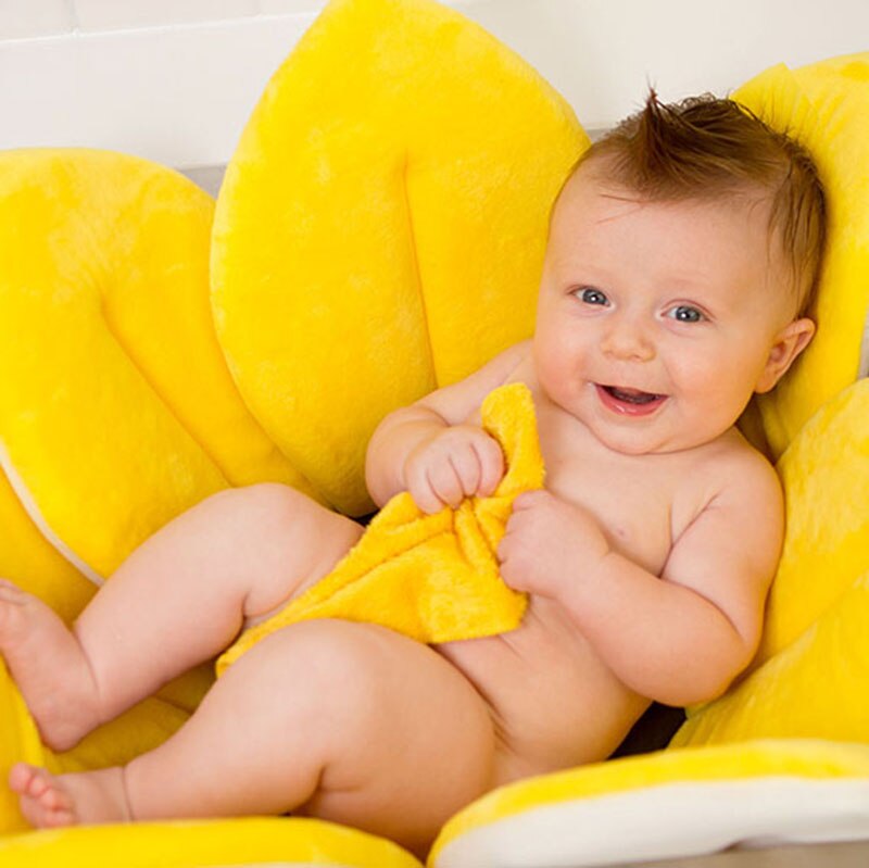 Newborn Baby Bathtub Foldable Blooming Bath Flower Bath Tub for Baby Blooming Sink Bath For Baby Play Bath Sunflower Cush
