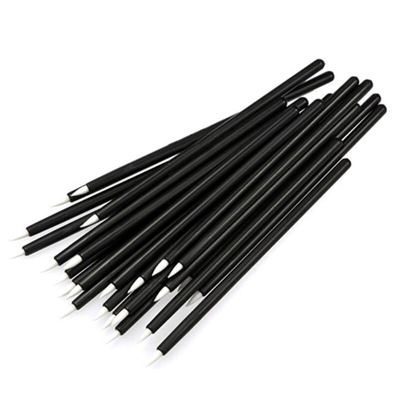 50Pcs Cosmetic Makeup Tool Disposable Eyeliner Liquid Wand Applicator Brush(black+white)-ABVP