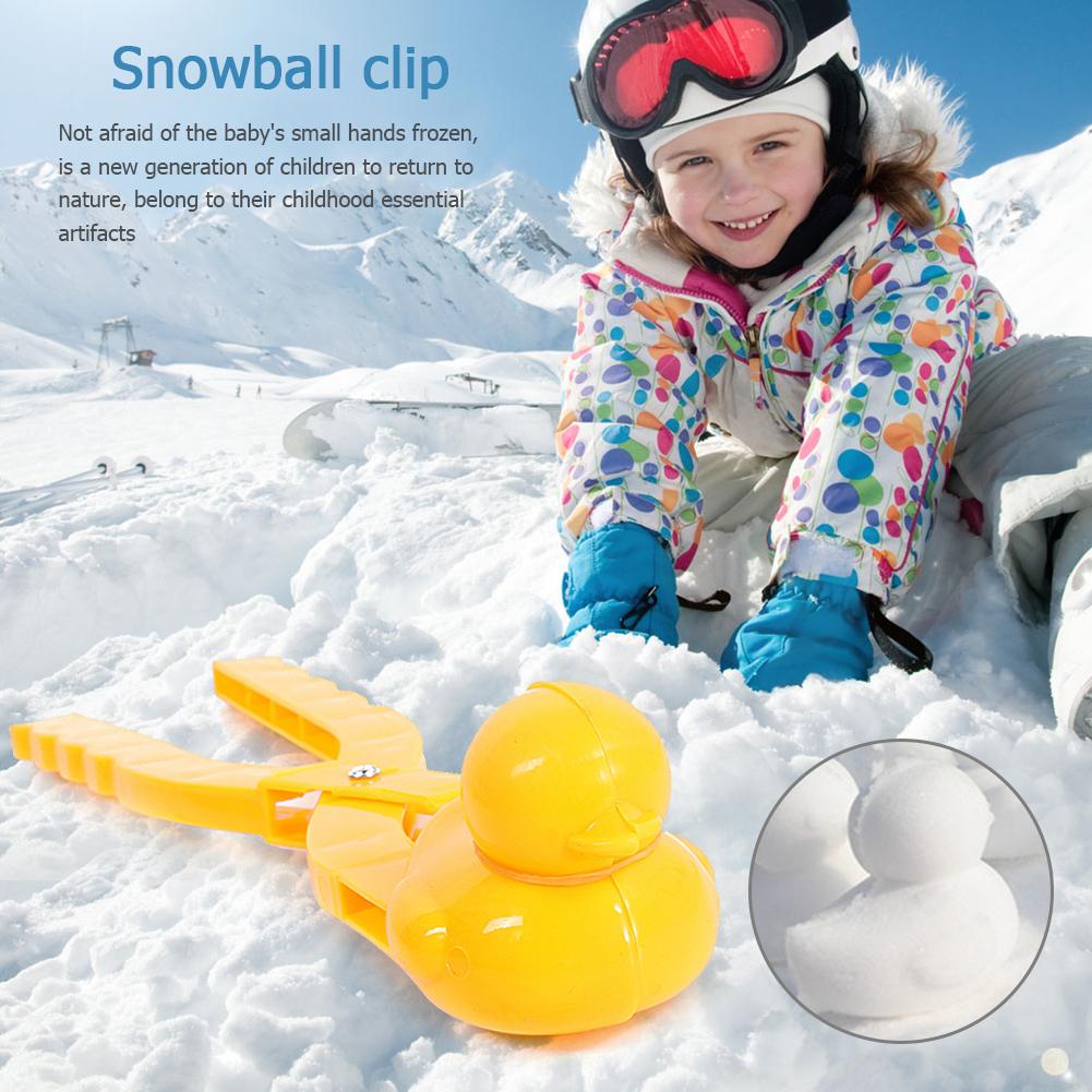 Winter Plastic Sneeuwbal Clip Kids Gele Eend Interessante Persoonlijkheid Outdoor Sneeuw Zand Bal Maker Mold Kinderen Speelgoed
