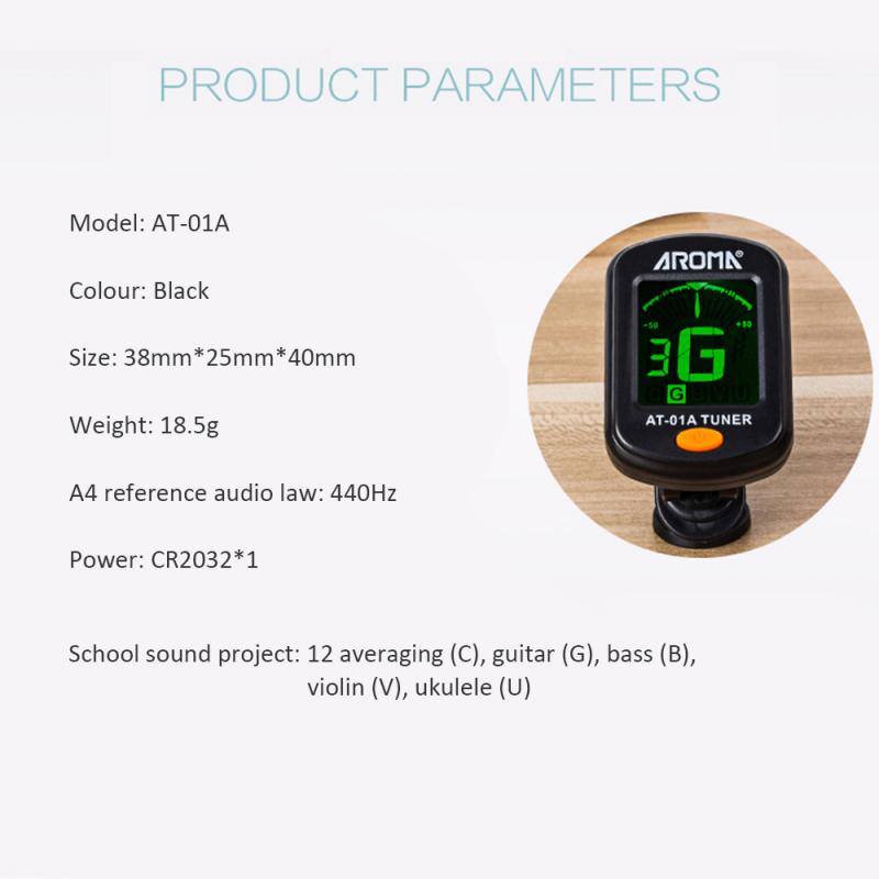 Instrument Accessories Tuner Digital Chromatic Clip-on Electric Tuner For Guitar Ukulele Violin