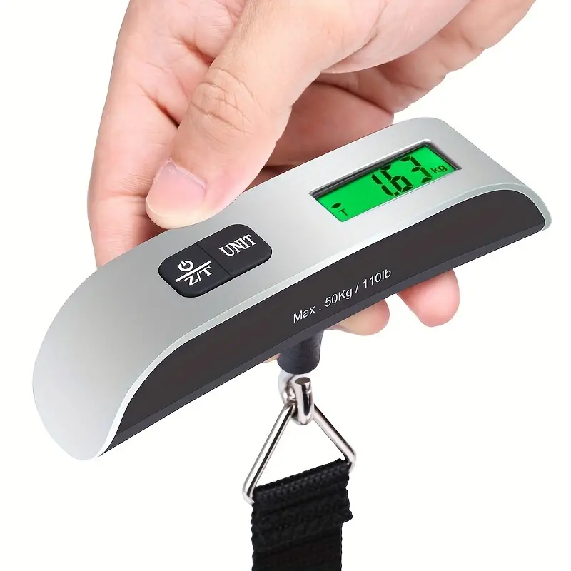 Digital bagagevægt 110 lbs hængende bagage lcd-skærm bærbar kuffertvægt rejsebagagevægt værktøj: Default Title